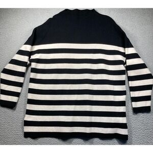 Max Studio‎ Woman Sweater Women's Plus 2X Black Ivory Stripe Pullover Classic